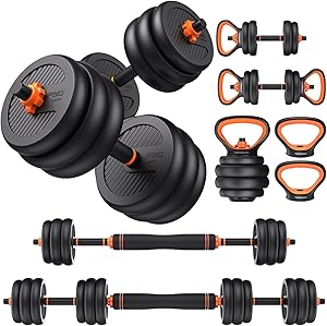 FEIERDUN DS2 Adjustable Dumbbells, 20/30/40/45/70/90lbs Free Weight Set with Connector, 5
