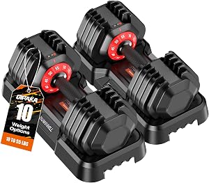 Adjustable Dumbbells Set, All in One Free Weights Dumbbells Set, 25/55/52.5lbs Weights Set