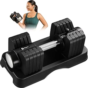 Lifepro Adjustable Dumbbells Set – Quick Adjustment, Anti Slip Handle – Space Saving &